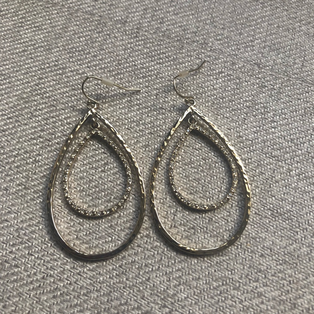 Gold and rhinestone statement earrings